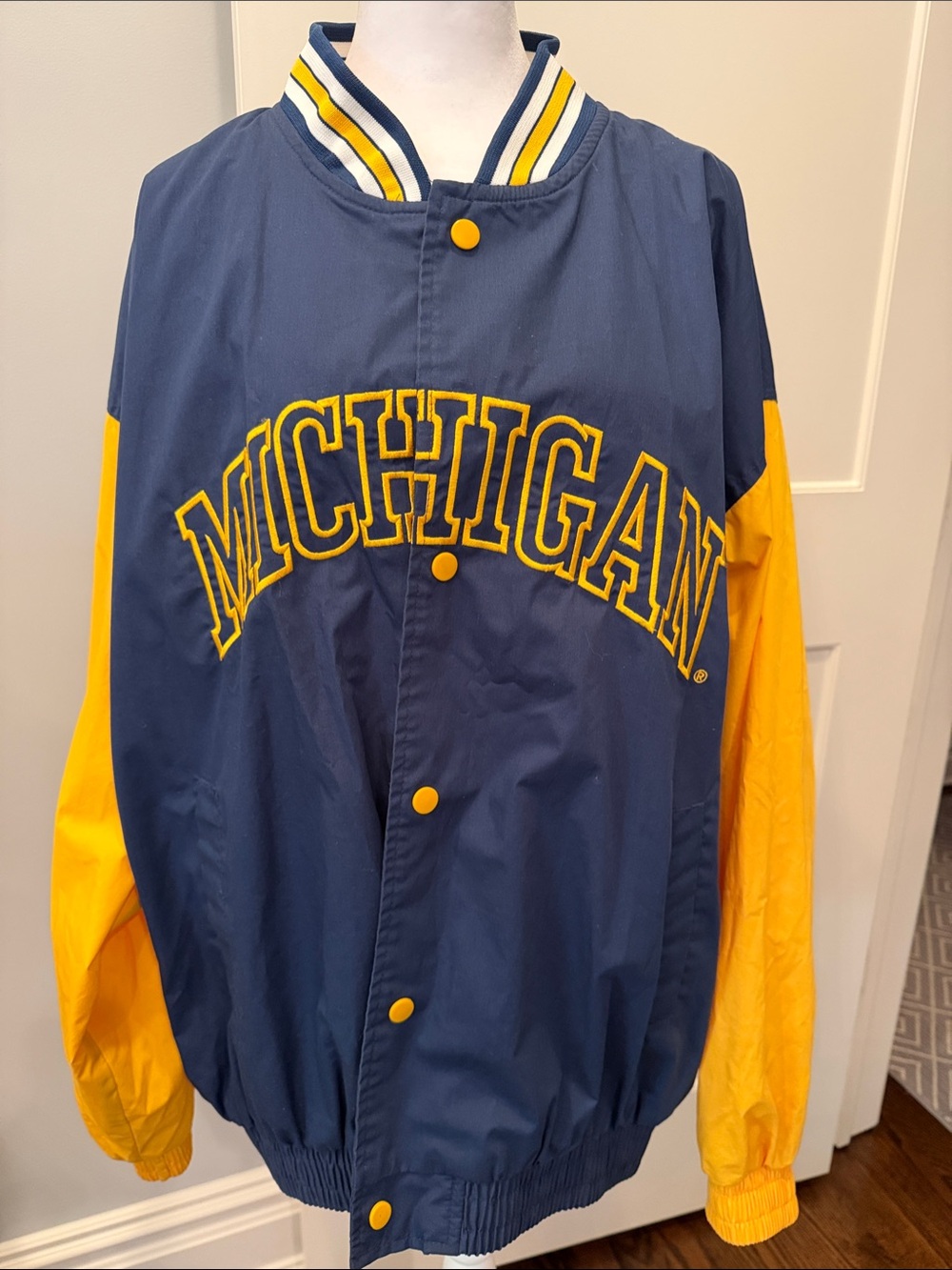 Michigan Navy and Yellow Varsity Jacket